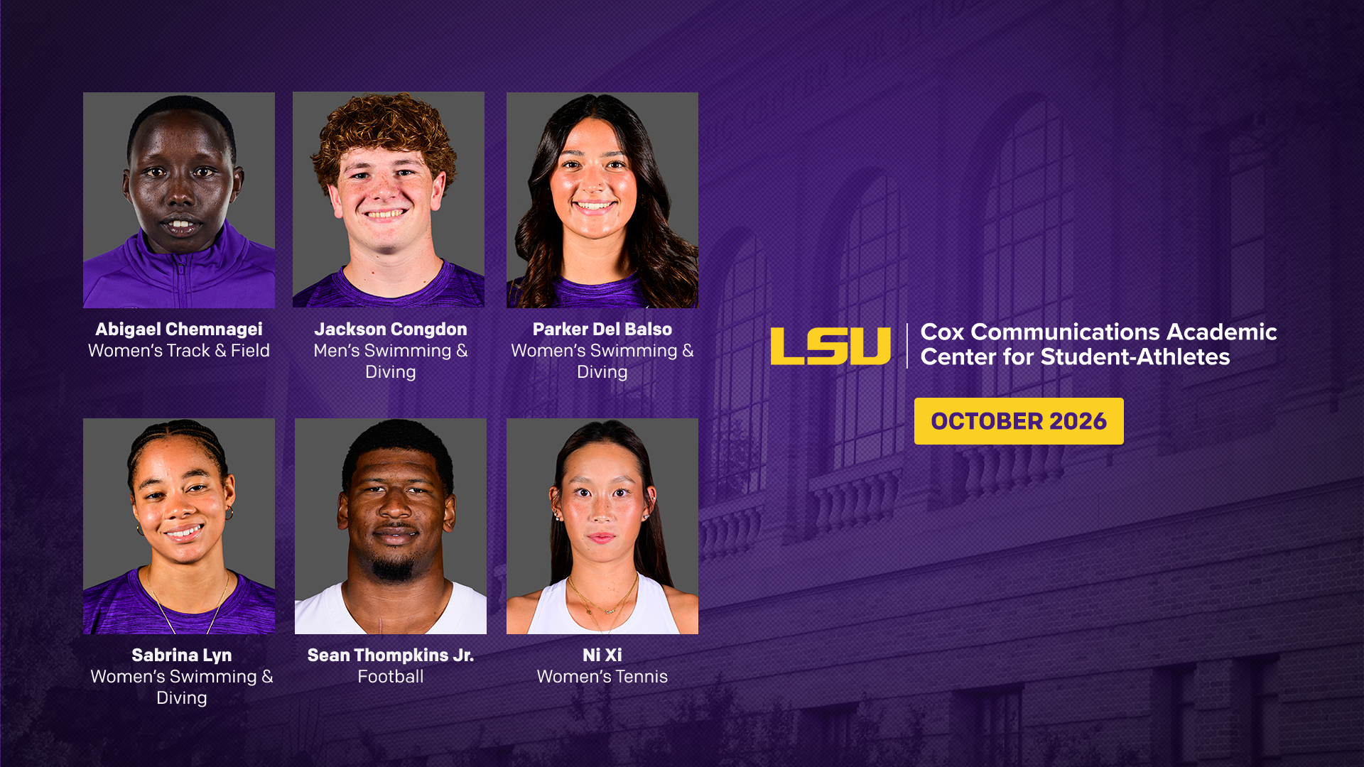 CCACSA Names October 2026 Student-Athletes of the Month