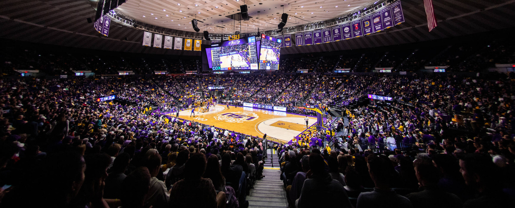 Men's Basketball vs FloridaPhoto by Brandon Gallego de3774ab-lsu-basketball-pmac_arena-wide-e1623259594995