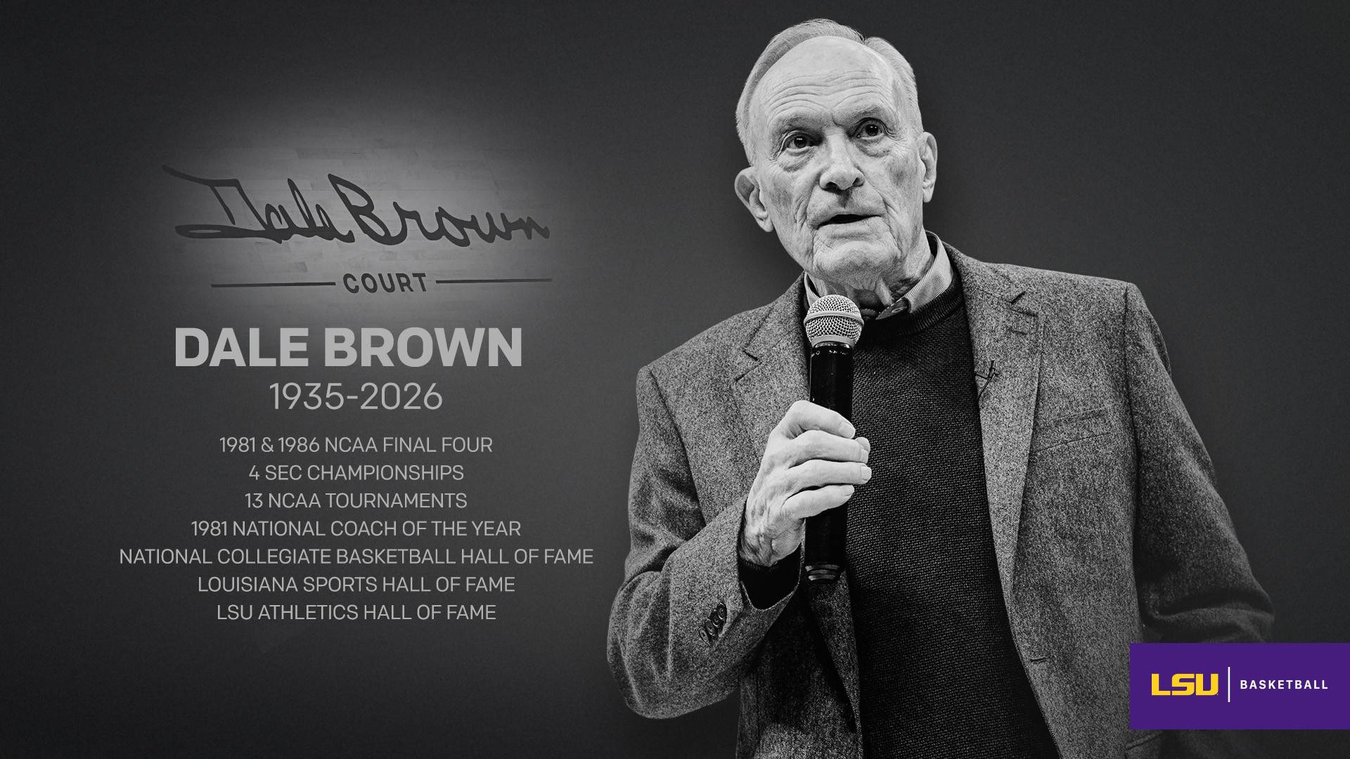 Dale Brown, LSU men's basketball coach 1972-97